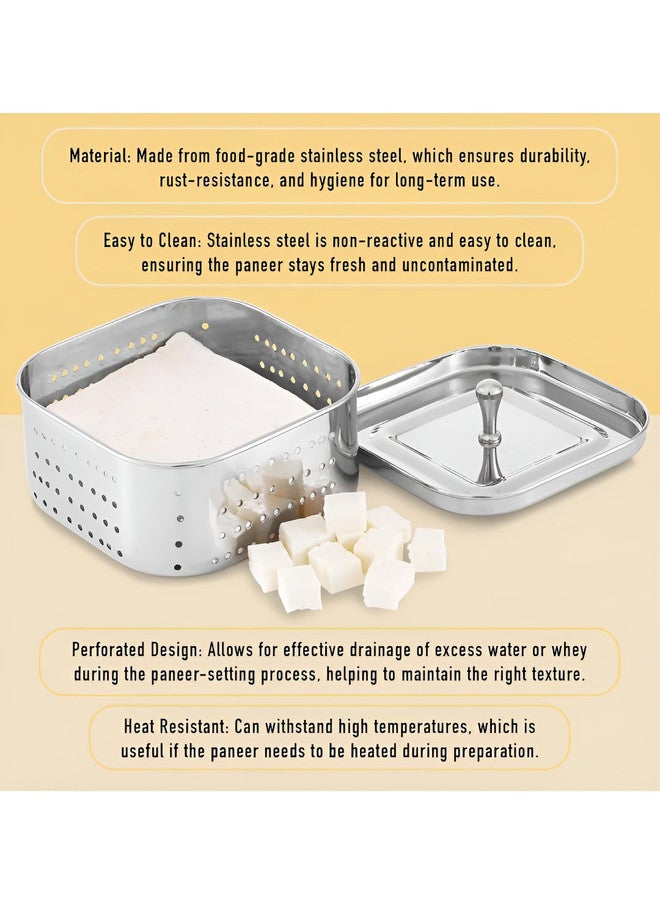 Nyra Kitchenware Steel 2 Pieces Stainless Steel Colander Strainers With Top Press Lids - Image 4